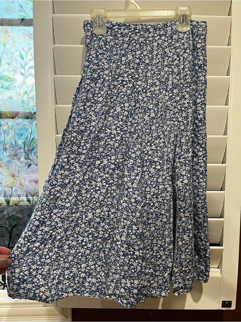 Blue Floral Maxi Skirt - Unbranded
